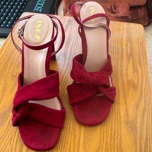 GORGEOUS Inez Pink Suede Heels